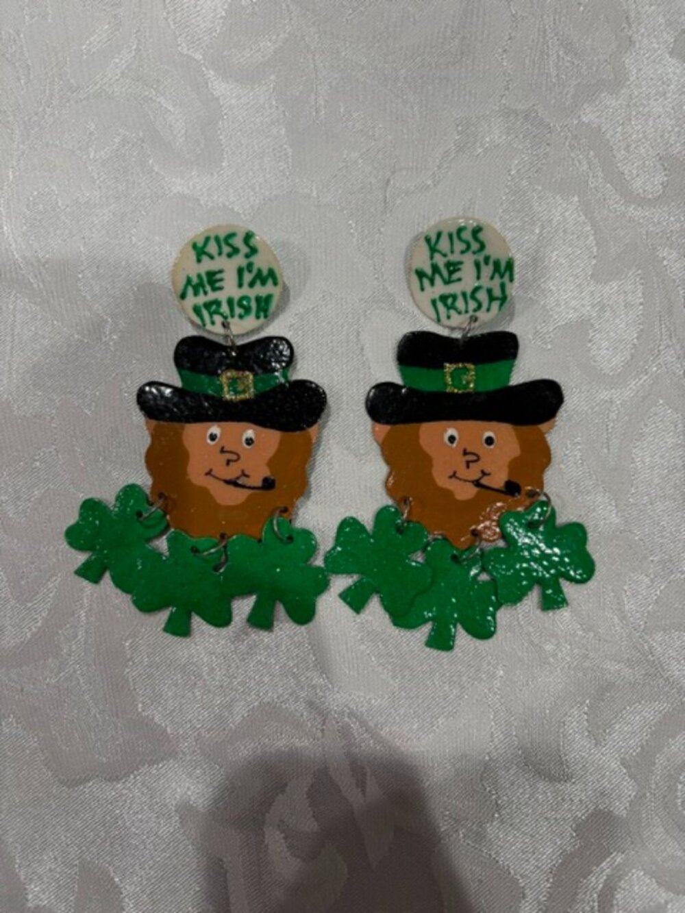 Kiss Me I'm Irish Handmade Earrings
